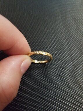 Gold Fortune-Cookie-Patterned Ring (CHINA)